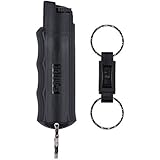 SABRE 3-IN-1 Pepper Spray - Advanced Police Strength - with Durable Key Case, Finger Grip & Quick Release Key Ring, 25 Bursts (Up to 5x Other Brands) & 10-Foot (3M)