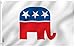 Anley Fly Breeze 3x5 Foot Republican Party Flag - Vivid Color and Fade Proof - Canvas Header and Double Stitched - Elephant Flags Polyester with Brass Grommets 3 X 5 Ft