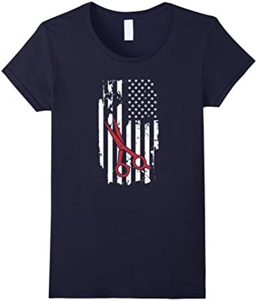 Womens hairstylist shirt flag Medium Navy