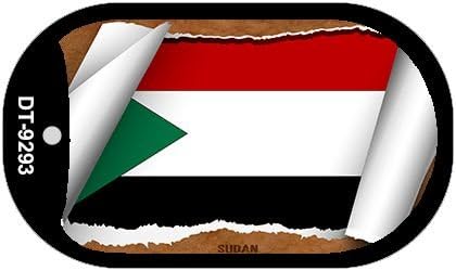 Sudan Flag Scroll Metal Novelty Dog Tag Necklace DT-9293