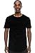 JC DISTRO Mens Hipster Hip Hop Cotton Elong Round Scallop Hemline Tshirt Black X Large
