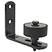 Adjustable Barn Door Stay Roller Floor Guide - Black Powder Coated Steel Bracket Channel Wall Mount - Universal Fit Sliding Barn Door Bottom Guide Quiet Not Abrasive Padded Roller Guide Protection