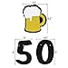Joymee Cheers & Beers to 50 Years Black Glitter Banner for 50th Birthday Wedding Aniversary Party Supplies Decorations - PRESTRUNG