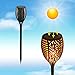 LazyBuddy Large Size Solar Torch Light with Flickering Flame, Realistic Fire Effect Garden Lights Outdoor, IP65 Waterproof Tiki Torches for Patio, Pathway, Auto On/Off - Landscape Lighting (8 Pack)