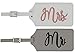 Mr. and Mrs. Luggage Tags Honeymoon Wedding Bridal Shower Gift Cute Travel Tags (Gray & White)