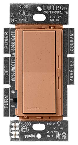 Lutron Diva C.L Dimmer for Dimmable LED, Halogen and Incandescent Bulbs, Single-Pole or 3-Way, DVSCCL-153P-TC, Terracotta