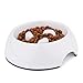 SUPERDESIGN Slow Feeder Dog Bowl Cat Bowl 1 Cup Slow Feeding Dog Bowl for Small Medium Breed Anti Gulping Healthy Eating Interactive Bloat Stop Fun Alternative Non Slip Puzzle Dog Food Bowl, White