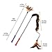 Gigwi Feathers Cat Toys Wands Set, 2 Pack of Interactive Cat Wand Teaser Cat Fishing Pole Toy with Fuzzy Worms, Anti-Skid Rubber Handle 25 Inches Long, Entertaining Cat Toys for Boredom