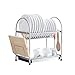 NEX Dish Rack Stainless Steel Two Tier Draining Rack Rustless Storage Rack Lacquer Kitchen Supplies Drying Frame