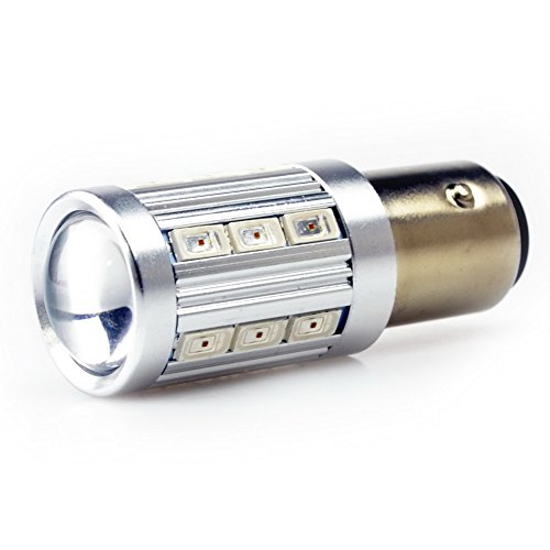 iDlumina 1157 BAY15D 1154 1196 1178 1142 1034 1035 1016 2057 2357 2397 7528 7225 3496 198 94 12V Red LED Car Light Bulb 21X5730SMD for Turn Signal Brake Parking Tail Light (Pack of 2)