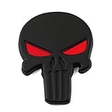 3D Punisher Decal,Chrome Car motorcycle Truck Metal Skull Sticker,Car Decals Stickers (Black)