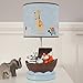 Lambs & Ivy Two of A Kind Noah's Ark Animals Lamp with Shade & Bulb, Blue/Gray