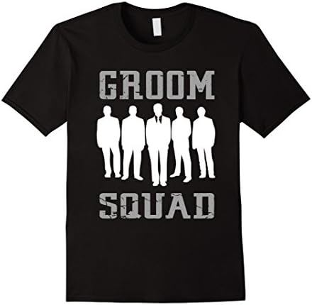 Men's Groom Squad T-Shirt - Silver &amp; White Silhouette Groomsmen Medium Black