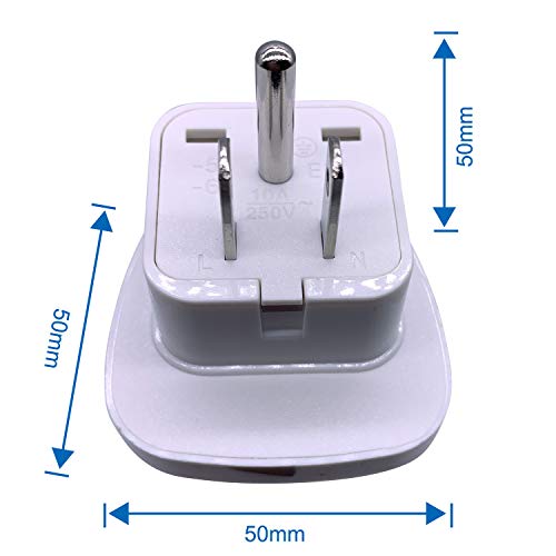 GOMMLE US/CA/JP Type B Adaptor Plug with Flat Blades/Round Grounding Pin and Safety Shutter, UAE/EU/DE/UK/Italy/Swiss/Indian Plug Suitable for 3 Pin US/JP/CA Socket (US/JP/CA Plug * 3 White)