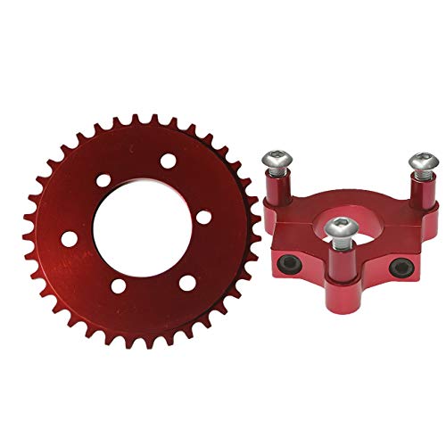 sthus CNC 36T Sprocket with 1.5" Adapter Fit 60cc 66cc 80cc Motorized Bicycle(Red) - Thumbnail 4