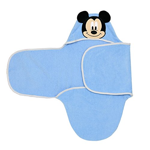 Disney baby mickey mouse bath swaddler, blue