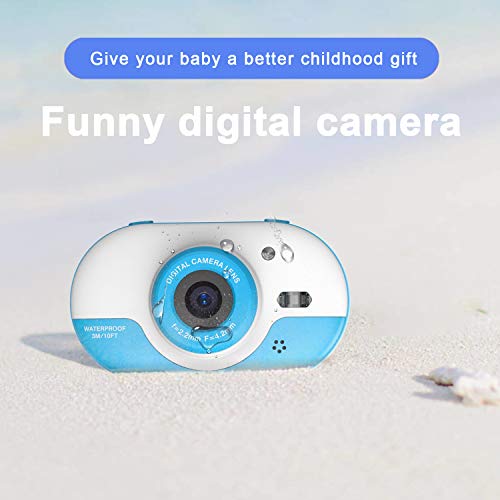 LUOSI Kids Diving Digital Camera 3M | Waterproof Video Camera | Anti-Drop Selfie Camcorder 2.4 inch HD Screen | Gift and Toy for Children Age 4 to 12 Include Soft Silicone Case (Blue)