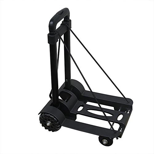Folding Hand Truck With Strong Load Capacity Hold Up Luggage Shopping Trolley Carts With Extendable Handle Flexible Bungee For Moving Heavy Items