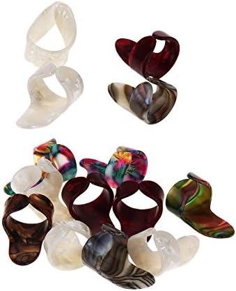 YUYUGO New 4Pcs Finger &amp; Thumb Guitar Picks Mediator Celluloid Thumbpick Finger Picks Shell Plectrum Guitar Parts &amp; Accessories