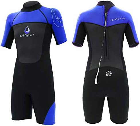 Legacy 3/2mm Junior Shorty Wetsuit Childs Kids Boys Girls Age 4-16 - 4 Colours