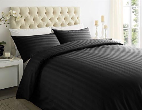 KV Collection Hotel Quality 650-Thread-Count Egyptian Cotton Full Size 4pc Sheet Set With 15 Inch Deep Pocket black Striped