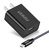 Quick Charge 3.0 USB Wall Charger, Fonken 18W Travel Charger Adapter with Smart IC (Black with Micro USB Cable)