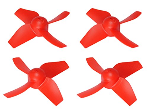Microheli Plastic 4-Blade Propeller 31mm/1.0mm Shaft CW/CCW Set (RED)