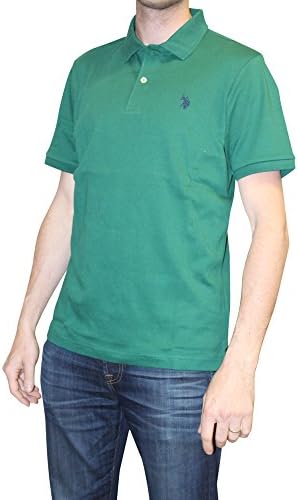 U.S. Polo Assn. Men's Solid Interlock Polo, Dunes Green, Small