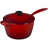 Le Creuset LS2518- 2067 Signature Cast Iron Sauce Pan, 3.25-Quart, Cerise (Cherry Red)