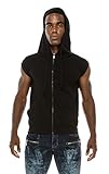 Angel Cola Men's Sleeveless Hoodie Zip Up Cotton Vest