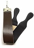 GBS Straight Razor Leather Strop 2.5" X 23.5" High Quality Barber's Razor Strop Cow Hide, Dual Straps with Swivel Clip. Makes a Great Addition for Any Straight Razor Knife Shaving Set!