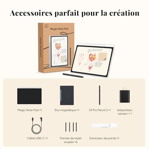 XPPen Magic Note Pad Tablette Graphique Autonome 10.95'' - Android 14, Stylet X3 Pro 16K, Écran X-Paper 90Hz, Tablette Dessin & Prise de Notes sans Ordinateur, 6Go+128Go