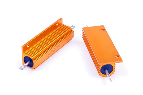LM YN 100 Watt 8 Ohm 5% Wirewound Resistor Electronic Aluminium Shell Resistors Gold Suitable Inverter, LED Lights,Frequency Divider, Servo Industry 2-Pcs