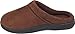LUXEHOME Men's Slip On Indoor/Outdoor Fleece Scuffs Slipper (10-11 US, Brown)