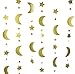 Mybbshower Gold Glitter Moon and Stars Garland Children's Birthday Party Nursery Room Decoration 12 Feet