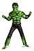 Avengers Hulk Classic Muscle Costume, Green/Brown, Large (10-12)