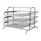 Ikea Office Table Top Letter Tray, Stainless-Steel, Silver, 29 x 35 x 25 cm