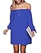 Just Quella Women's Off The Shoulder Loose Long Dress 8650 (M, Blue)