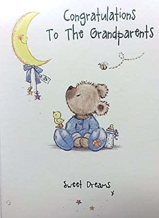 Congratulazioni Ai Nonni Boy 0 00 Cm Sweet Dreams Con Orsetto E Motivo Luna Amazon It Cancelleria E Prodotti Per Ufficio