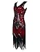 meilun 1920s Sequined Inspired Beaded Gatsby Flapper Evening Dress Prom (L, Red)