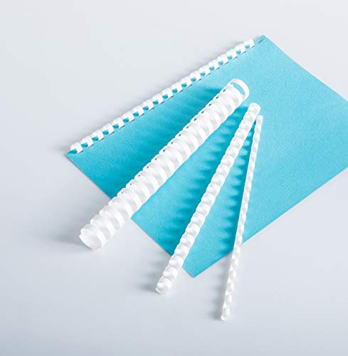 BNC 19 Rings Letter Size Plastic Comb Bindings White Color Pack of 100 (12mm (1/2")