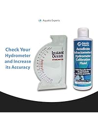Aquatic Experts AccuBrate Refractometer and Hydrometer Salinity Calibration Fluid - Solución para calibrar con precisión el refrescante y el hidrómetro para la prueba de agua salada natural o agua de mar sintético