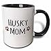 3dRose Siberian Husky Dog Mom Mug, 1 Count (Pack of 1), Black