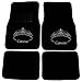 CarsCover Royal Queen Crown Crystal Diamond Bling Rhinestone Studded Carpet Car SUV Truck Floor Mats 4 PCS