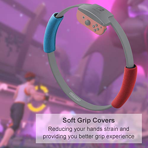 Leg Strap for Nintendo Switch Joycon, Adjustable Elastic Sport Movement Leg Fixing Strap for Nintendo Switch Game with 2 Ring-Con Grips