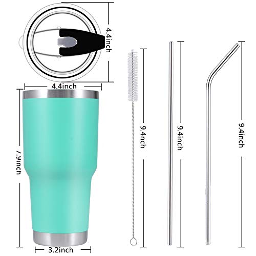 Toopify 30 oz Tumbler with Straw Lid and Brush, Stainless Steel Double Wall Vacuum Insulated Tumbler Cups