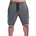 BROKIG Mens Bodybuilding Gym Workout Running Cotton Shorts Cut Off Edge (Large, Gray)
