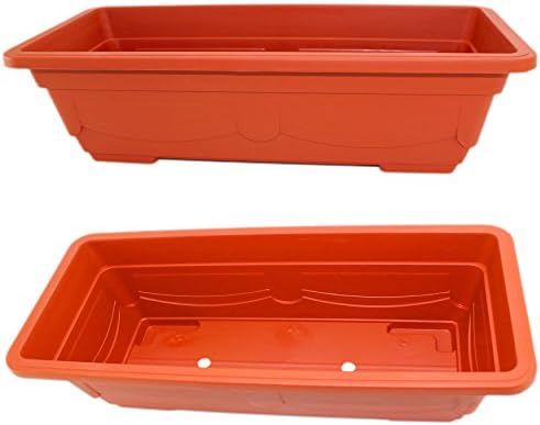 Garden Depot Set of 2 Long Plastic Rectangular Box Planters