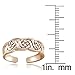 Hoops & Loops Sterling Silver Flash Plated Rose Gold Irish Celtic Knot Toe Ring
