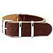 YISUYA 20mm Soft Pu Leather Stainless Steel Pin Buckle Quartz Wrist Watch Strap Band with Spring Bars (Dark Brown)